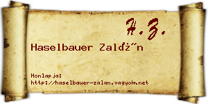 Haselbauer Zalán névjegykártya